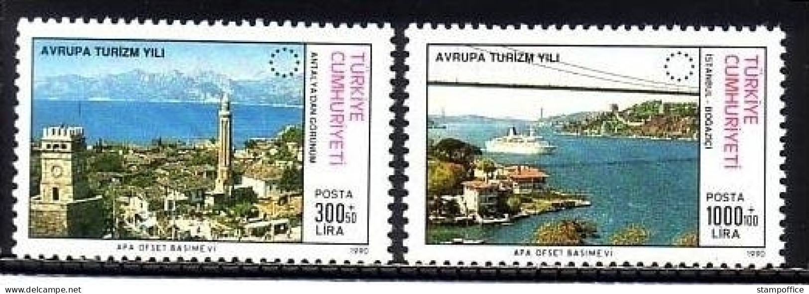 TÜRKEI MI-NR. 2884-2885 POSTFRISCH(MINT) MITLÄUFER 1990 EUROPÄISCHES JAHR DES TOURISMUS - Unused Stamps