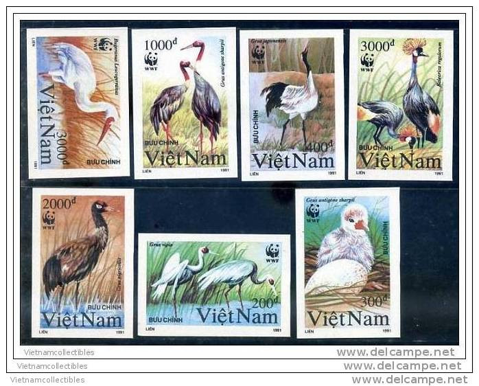 WWF W.W.F. Vietnam Viet Nam MNH Imperf Stamps 1991 : Rare &amp; Precious Cranes / Bird (Ms615) - Vietnam