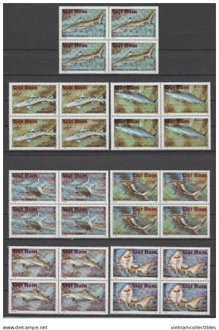 Blocks 4 Of Vietnam Viet Nam MNH Perf Stamps 1991 : Shark (Ms616) - Vietnam