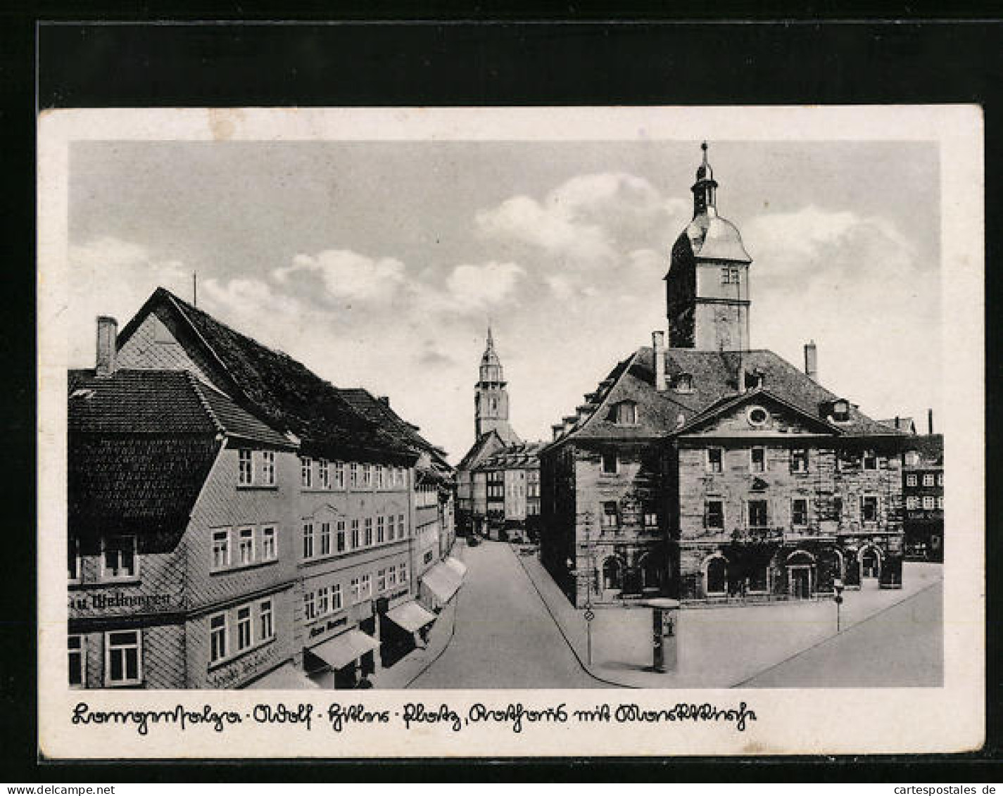 AK Langensalza, Strassenpartie Am Platz Mit Rathaus Und Marktkirche  - Bad Langensalza