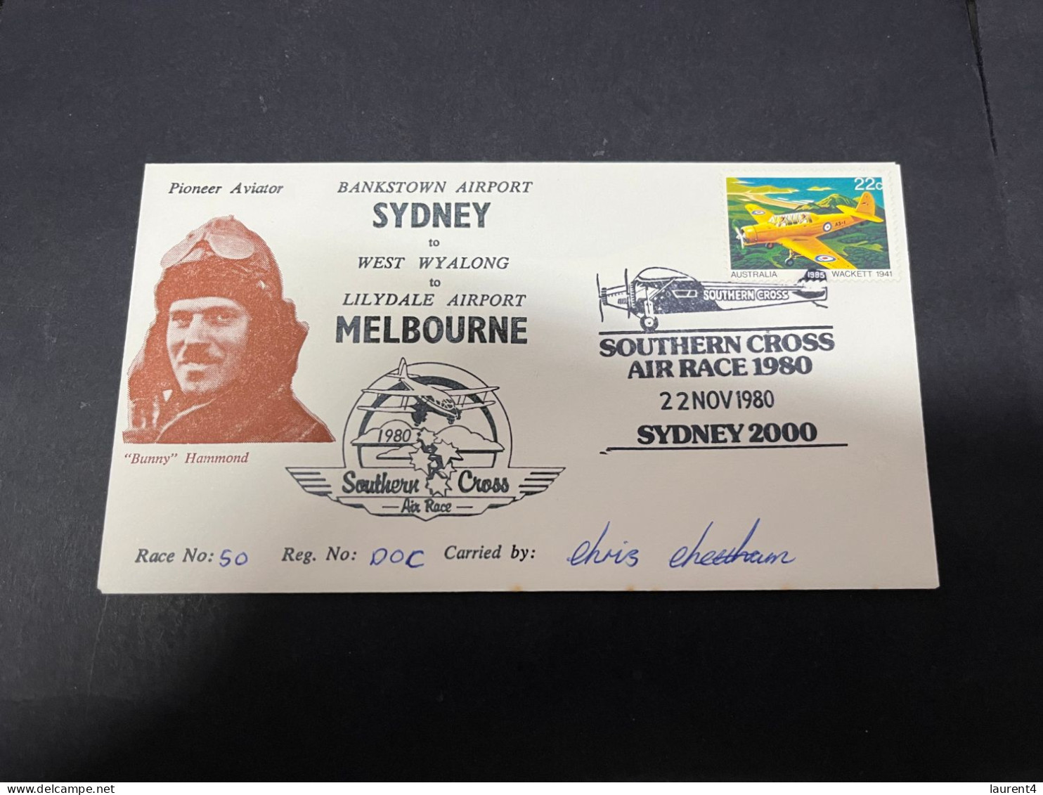 7-4-2024 (1 Z 17) Australia FDC For Southern Cross Air Race 1980 (Race Number 50) Signed By Pilot - Aerei