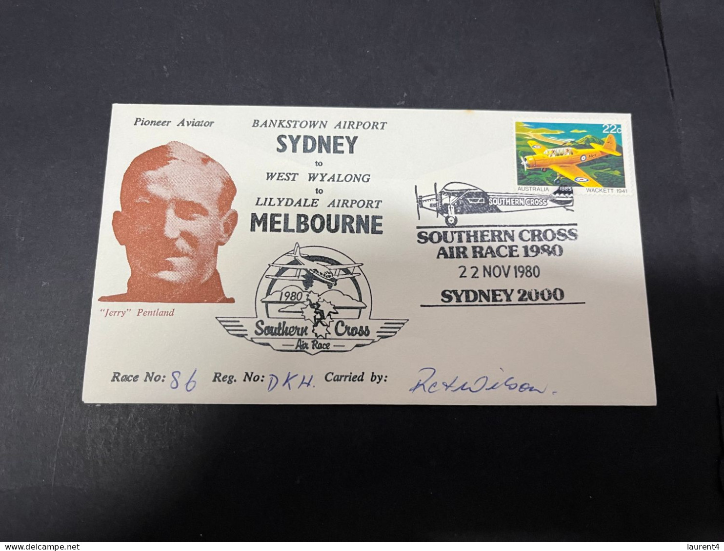 7-4-2024 (1 Z 17) Australia FDC For Southern Cross Air Race 1980 (Race Number 86) Signed By Pilot - Aerei
