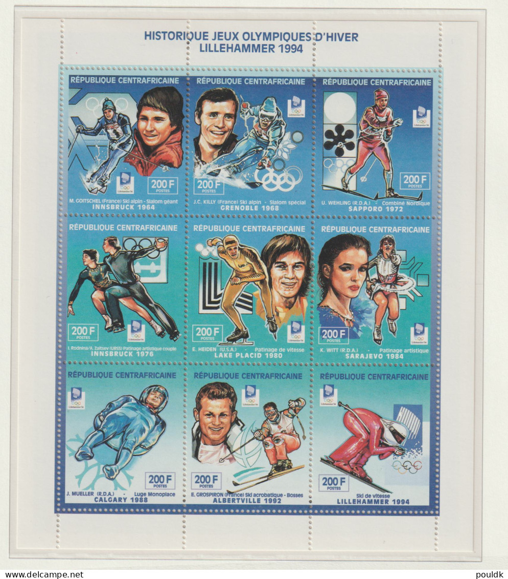 Republique Centrafricaine 1994 Olympic Games In Lillehammer. Postal Weight Approx. 0,09 Kg. Please Read Sales - Hiver 1994: Lillehammer