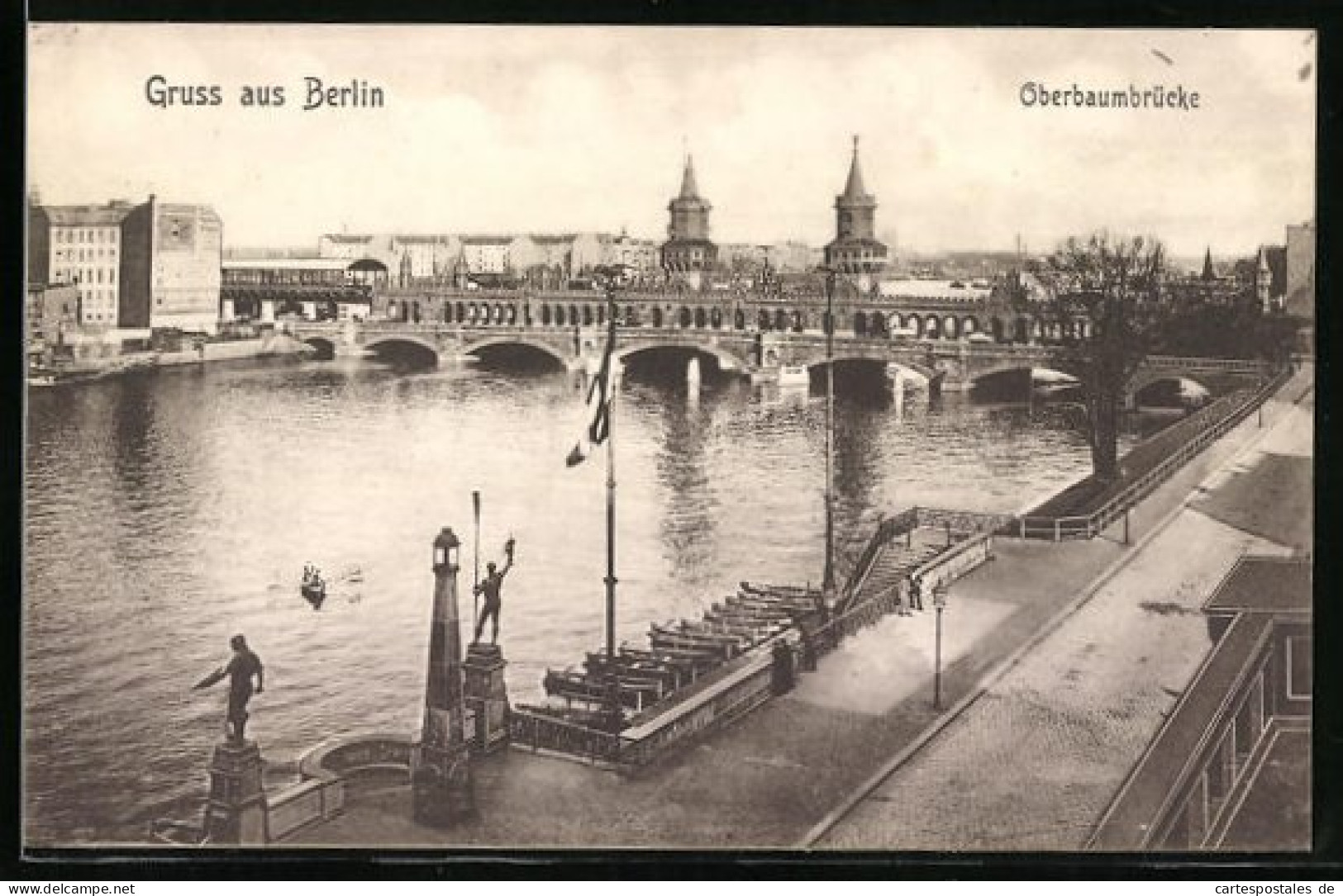 AK Berlin, Blick Auf Die Oberbaumbrücke  - Friedrichshain