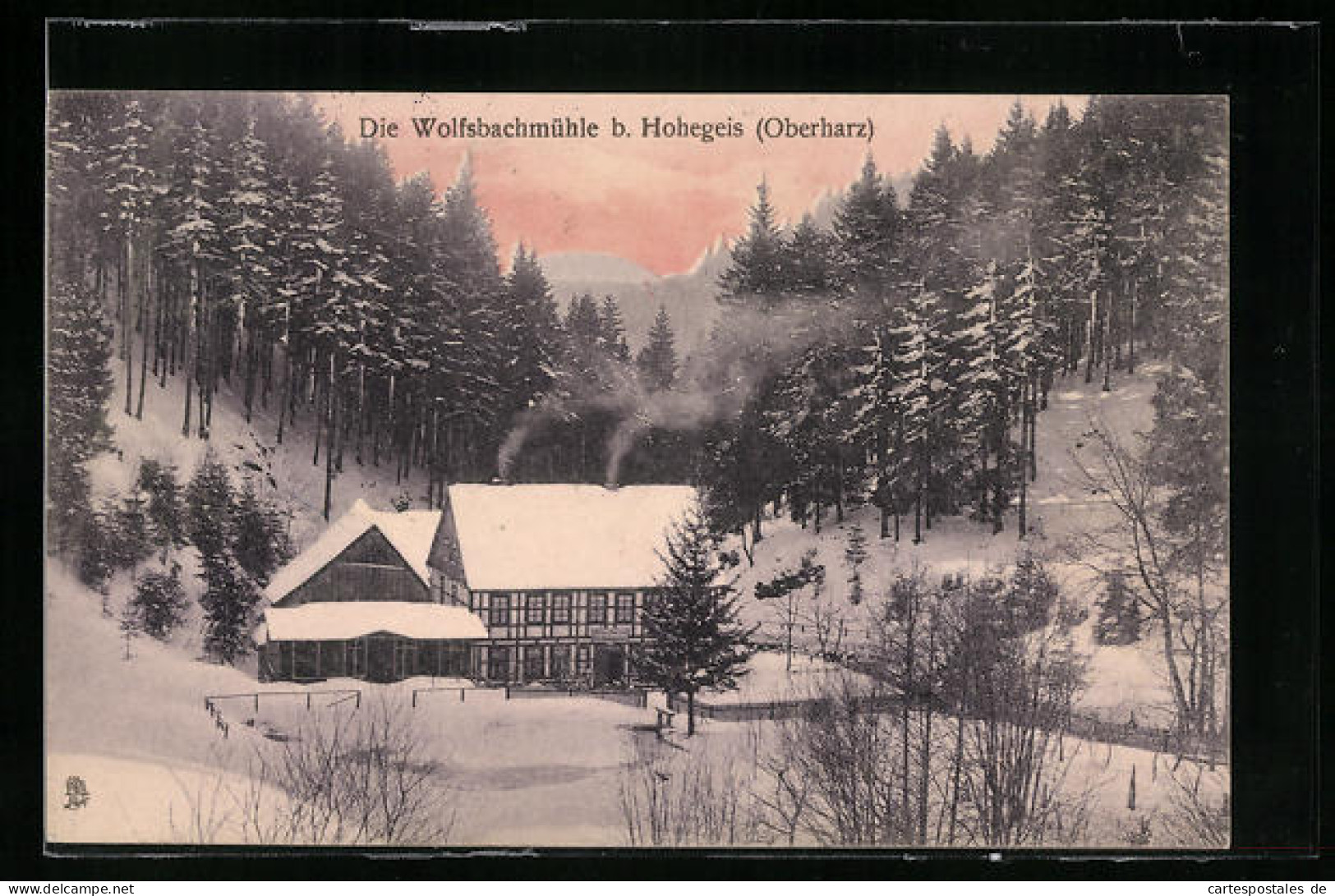 AK Hohegeis /Oberharz, Die Wolfsbachmühle Im Schnee  - Oberharz