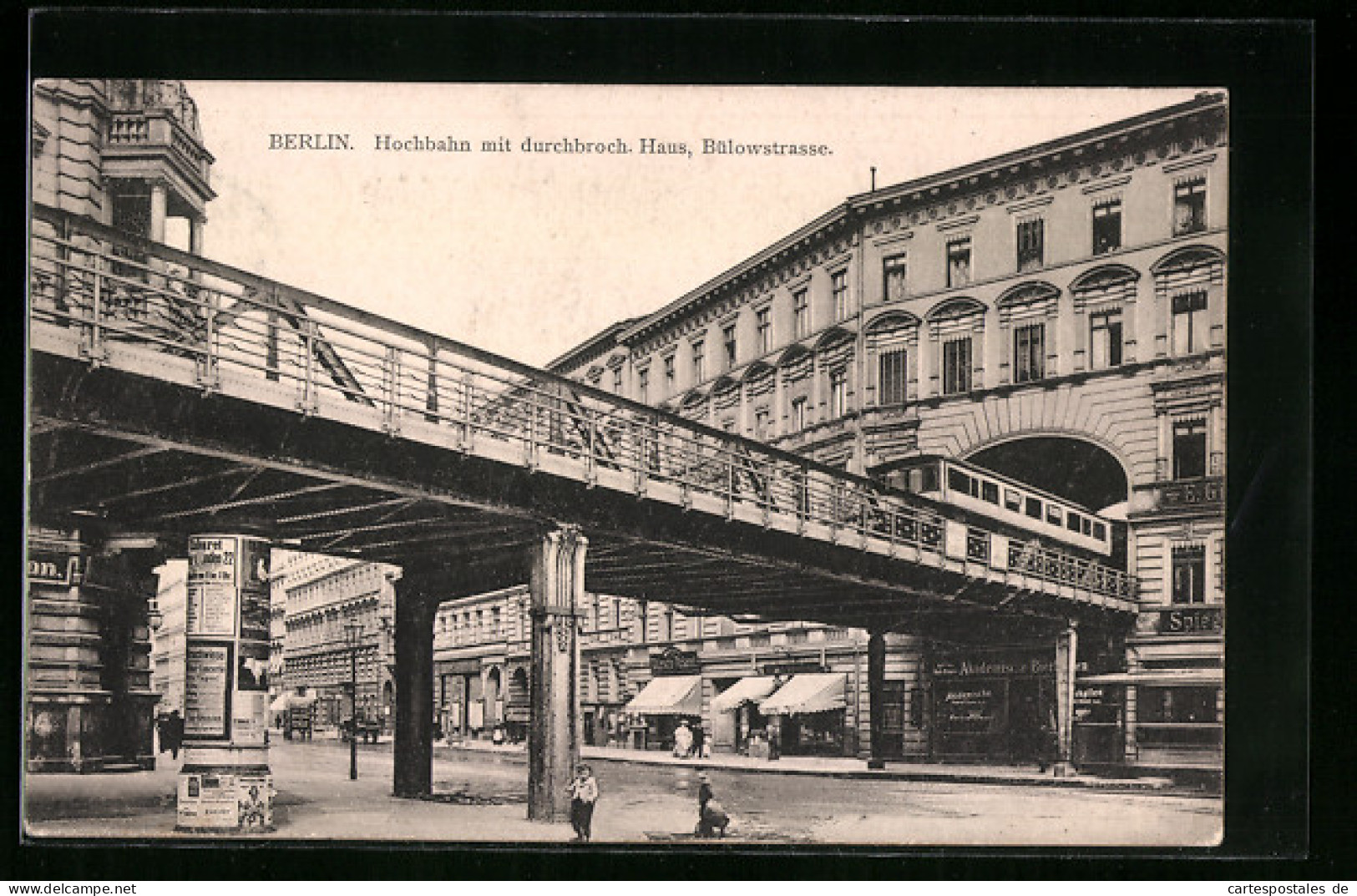 AK Berlin-Schöneberg, U-Bahn Mit Durchbroch. Haus, Bülowstrasse  - Métro