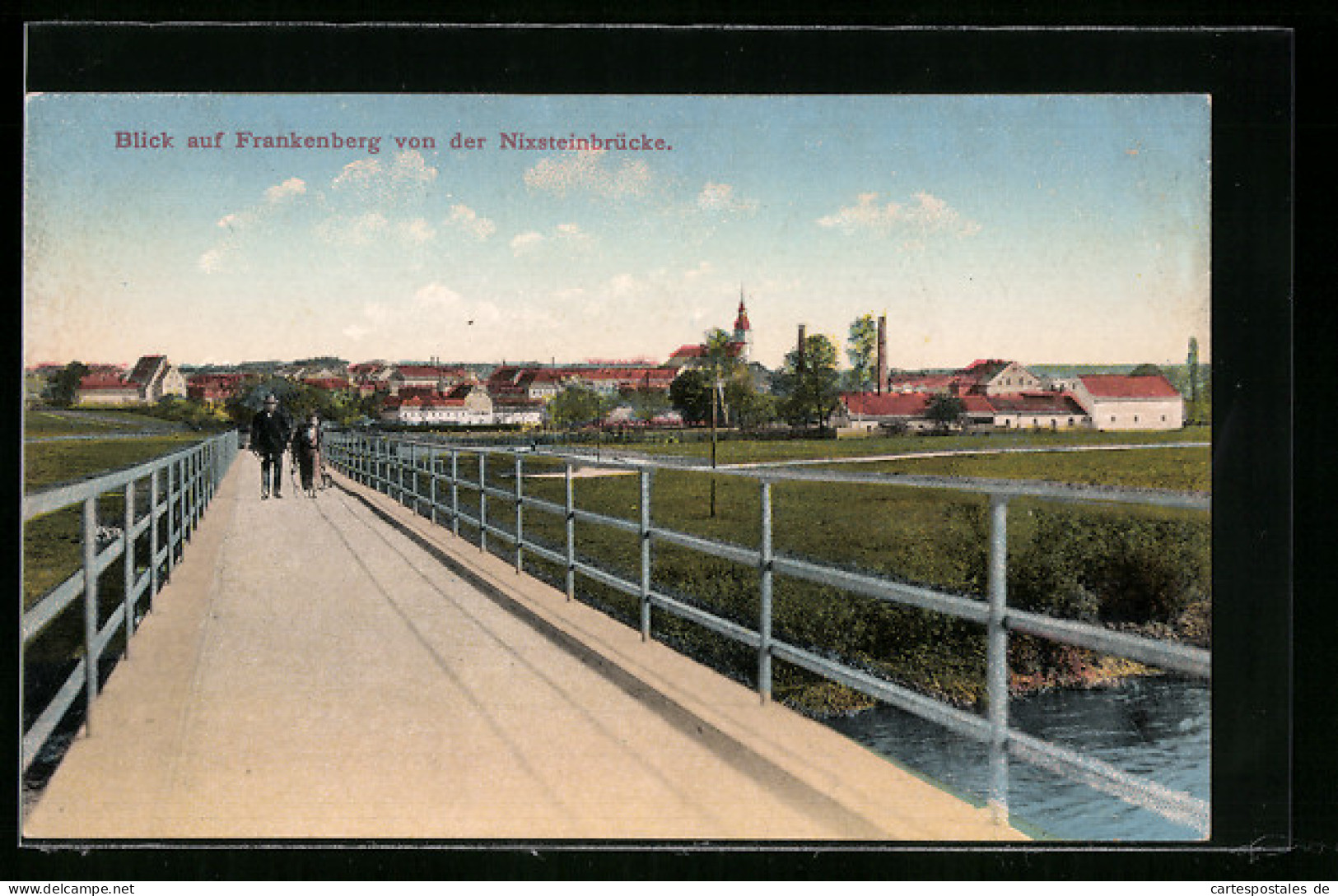 AK Frankenberg / Sa., Ortsansicht Von Der Nixsteinbrücke Gesehen  - Frankenberg