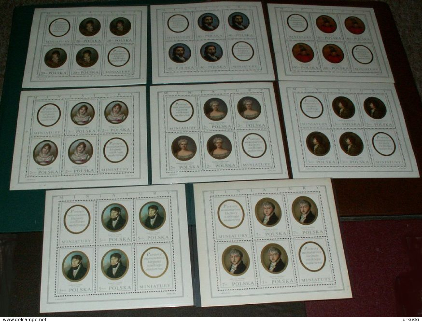 Poland 1970 - Mi.2017-24 Paintings / Miniatures In The National Museum Collections - Set Of 8 Sheets - MNH - Nuevos