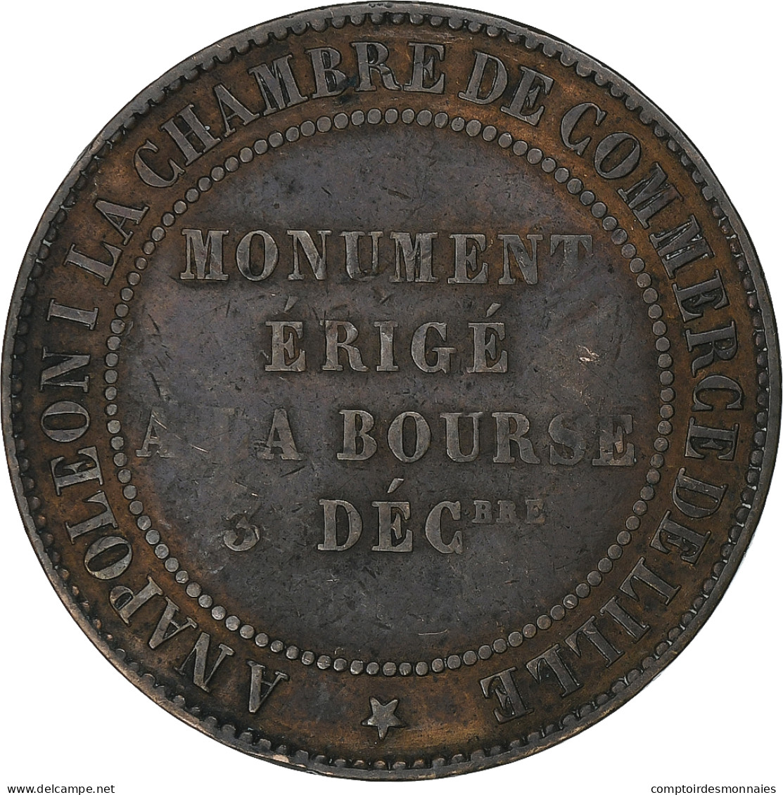 France, Médaille, Napoléon III, Ville De Lille, À Napoléon Ier, Monument - Other & Unclassified