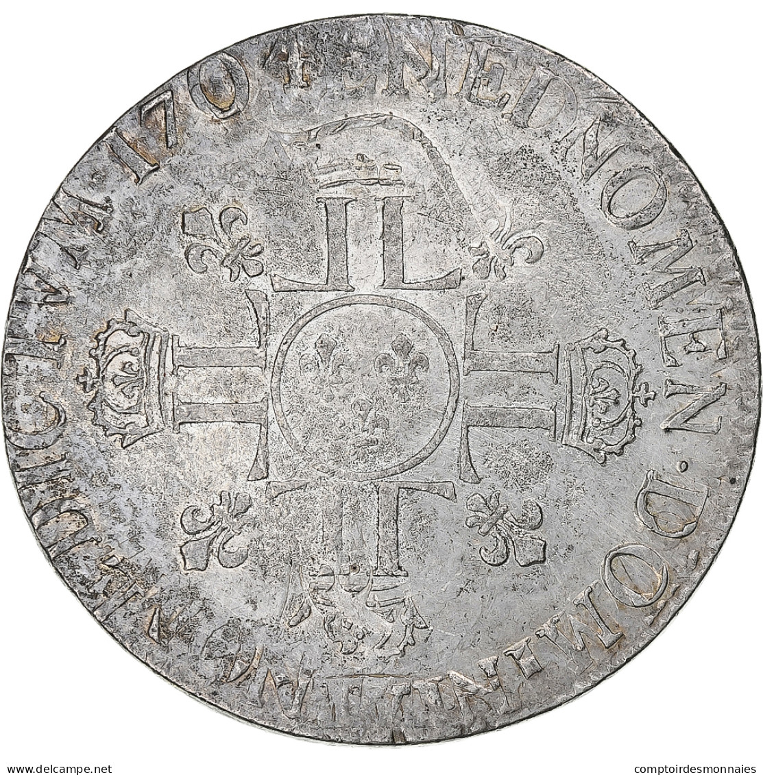 France, Louis XIV, Ecu Aux 8 L, 1704, 2ème Type, Réformé, Argent, TB+ - 1643-1715 Luigi XIV El Re Sole