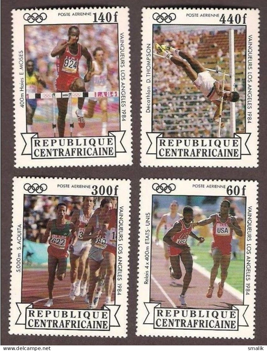 CENTRAL AFRICAN REPUBLIC 1984 - Los Angeles Olympic Games, Complete Set Of 4v. MNH - Central African Republic