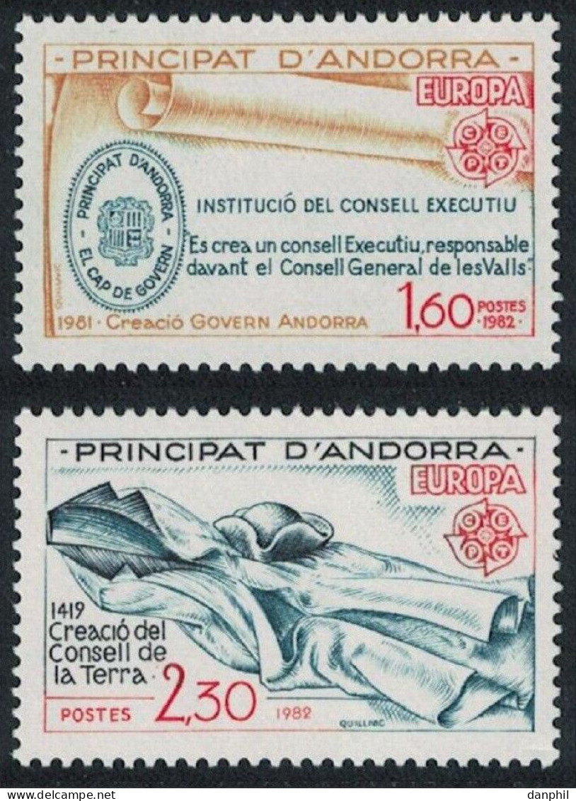 Andorra Fr 1982 Europa CEPT, Mint, Mi 321-22 - M€3,50; Y&T 300-01 -€8,50 - 1982