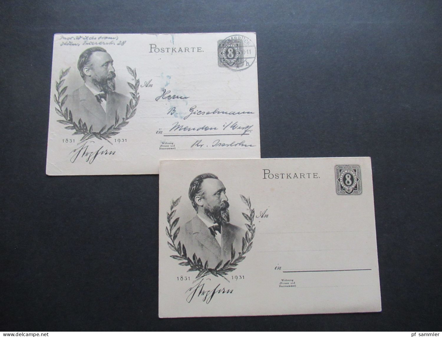 DR Heinrich V. Stephan Sonder GA P 211 Ungebraucht Und 1x Mit Tagesstempel / Gitterstempel Osnabrück 1931 - Postkarten