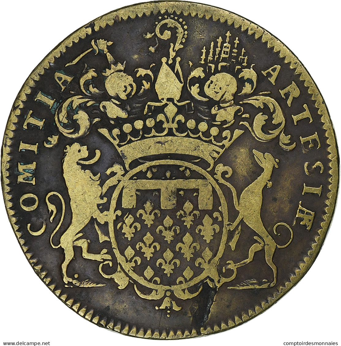 France, Jeton, Louis XIV, États D'Artois, 1705, Laiton, TB+, Feuardent:6885 - Other & Unclassified