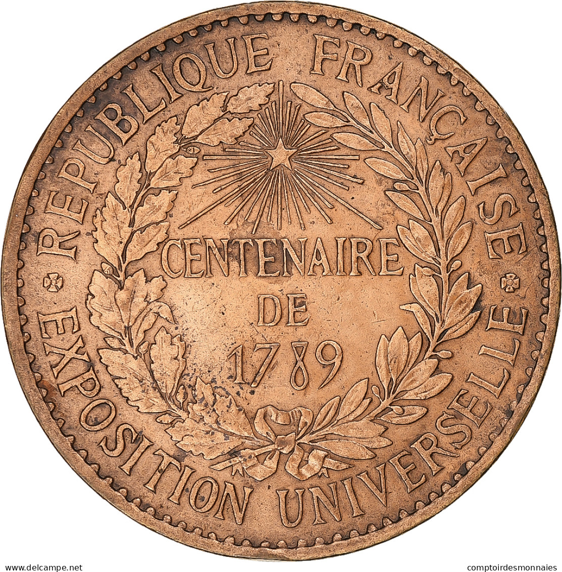 France, Médaille, Centenaire De La Révolution, Exposition Universelle, Paris - Other & Unclassified