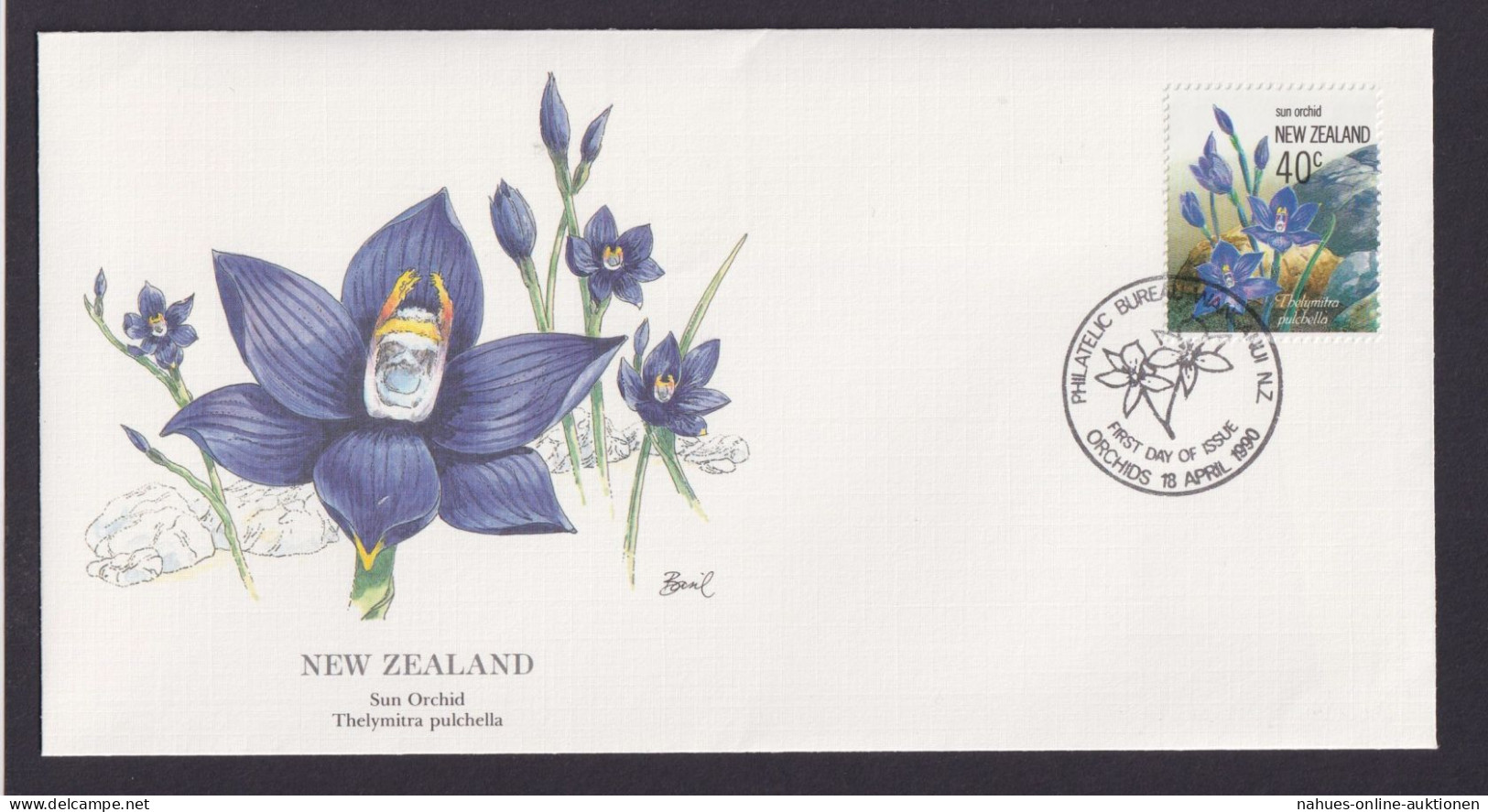 New Zealand Neuseeland Ozeanien Flora Pflanzen Orchideen Schöner Künstler Brief - Covers & Documents