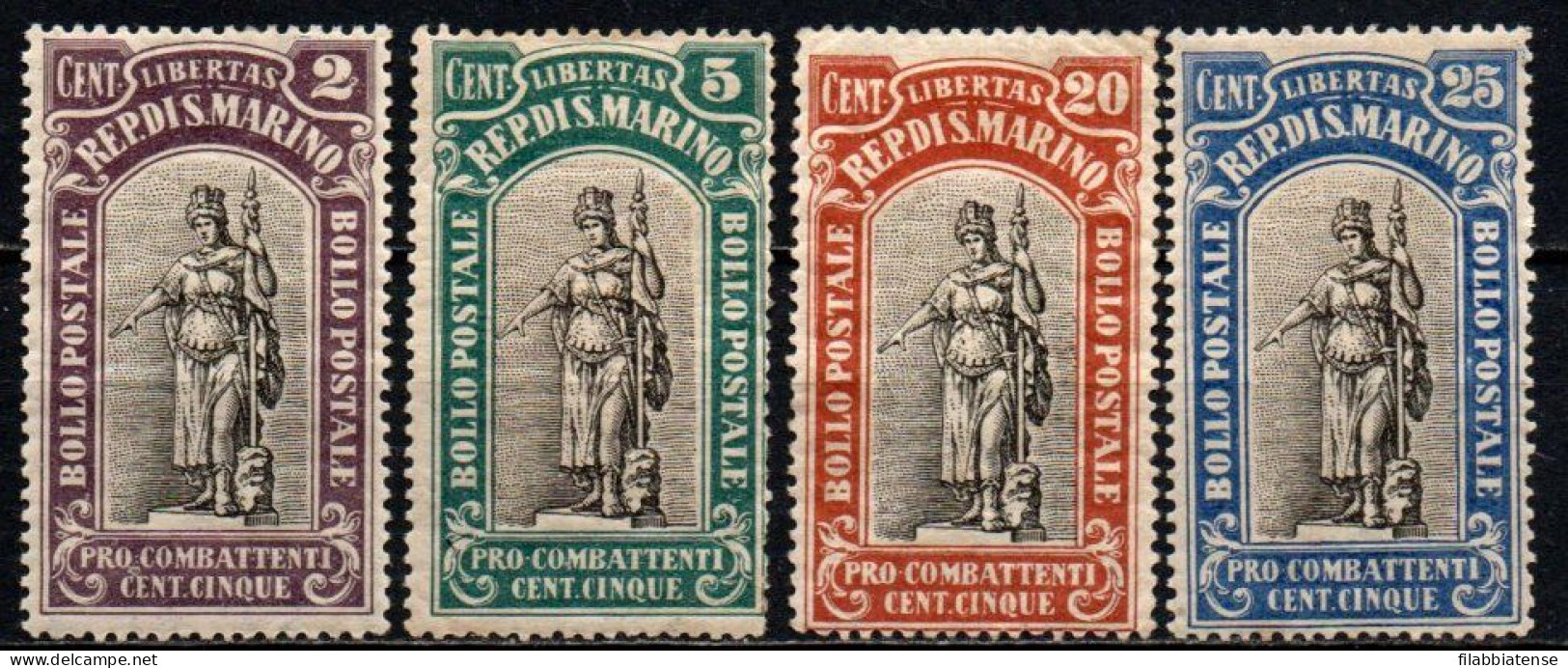1918 - San Marino 54/55 + 57/58 Pro Combattenti ++++++ - Unused Stamps