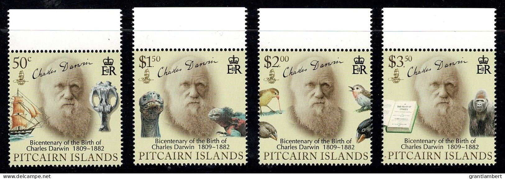 Pitcairn Islands 2009 Charles Darwin Bicentenary  Marginal Set Of 4 MNH - Pitcairninsel