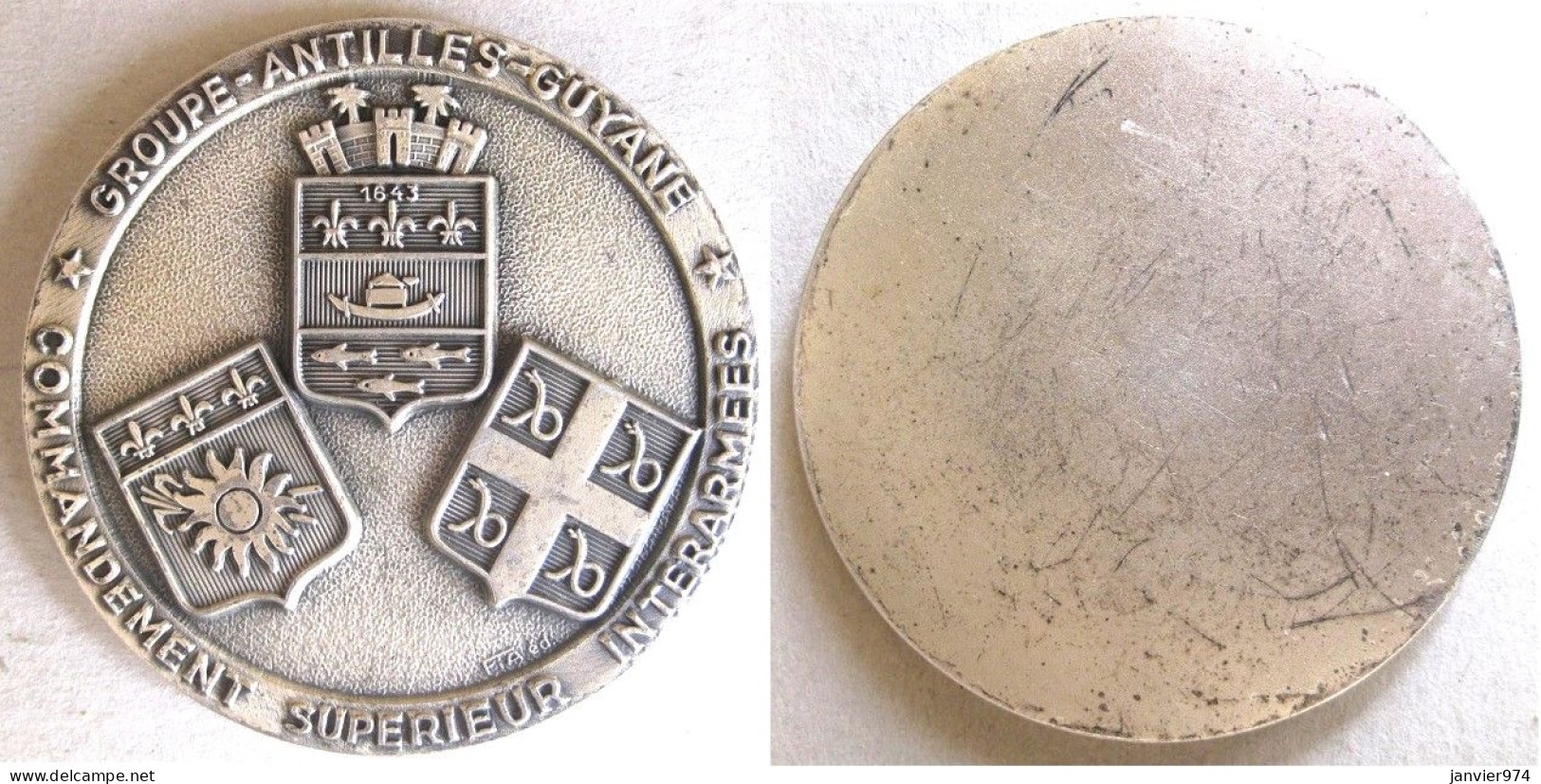 Médaille En Bronze Commandement Supérieur Interarmées Antilles Guyane - Otros & Sin Clasificación
