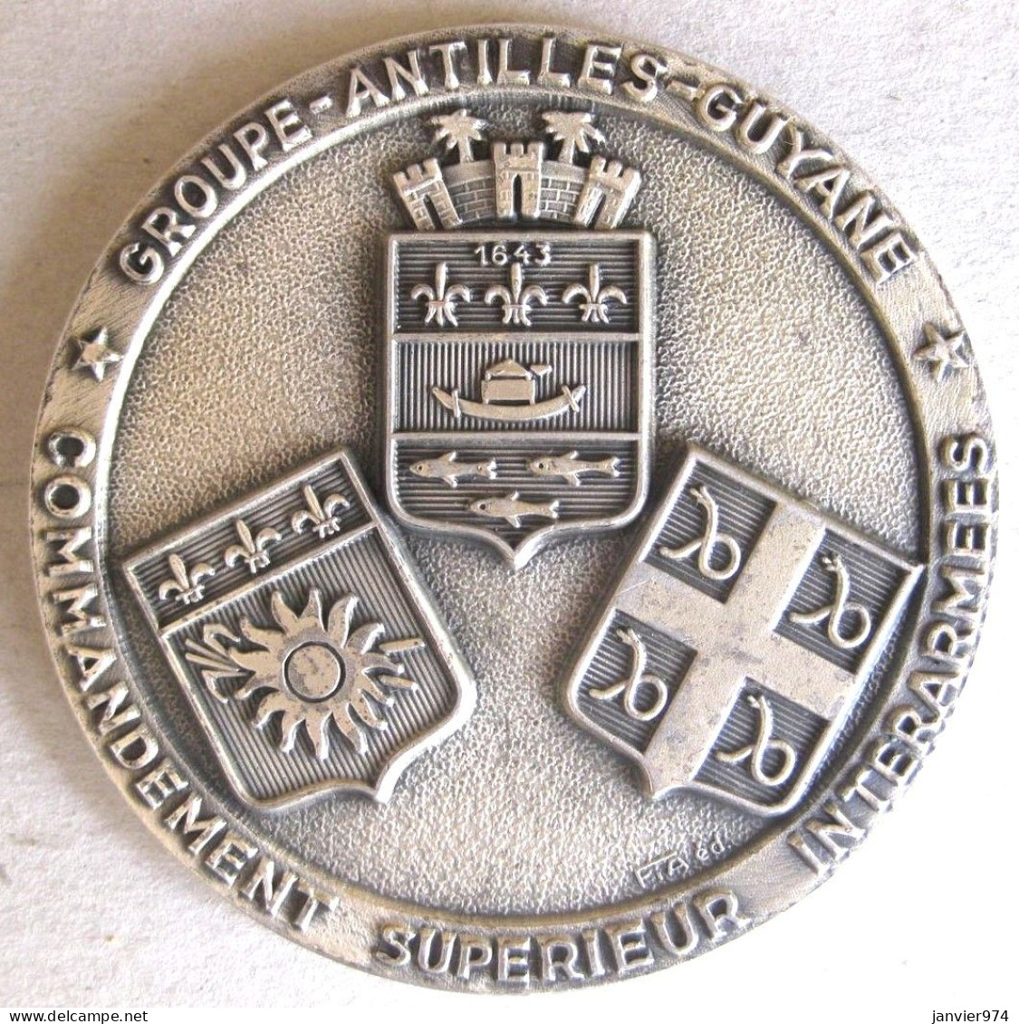 Médaille En Bronze Commandement Supérieur Interarmées Antilles Guyane - Otros & Sin Clasificación