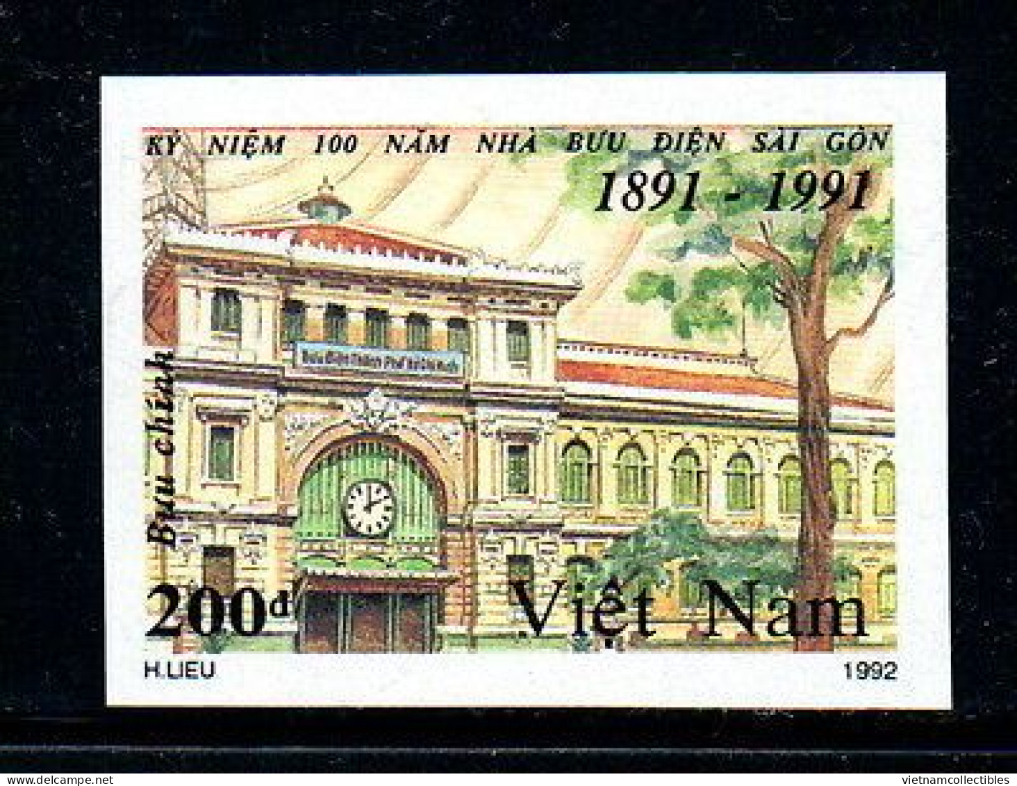 Vietnam Viet Nam MNH Imperf Stamp 1992 : Centenary Of Saigon Post Office / Clock / Old Builiding (Ms642) - Vietnam