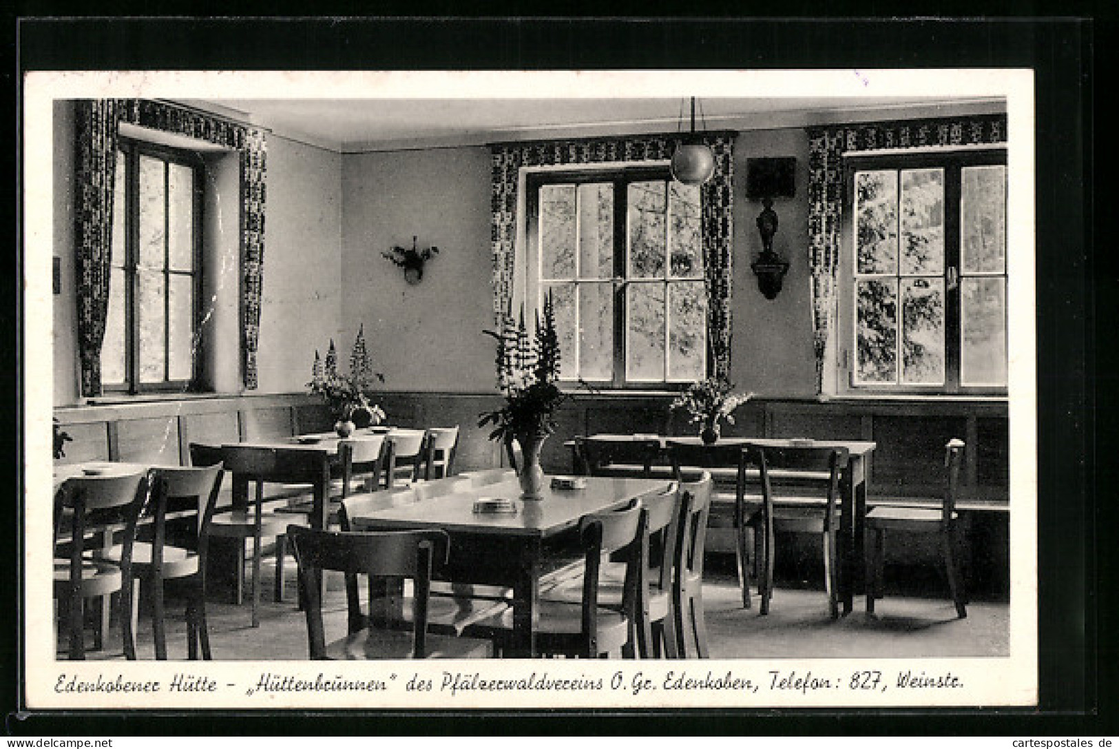 AK Edenkoben, Gasthaus Edenkobener Hütte / Hüttenkoben Des Pfälzerwaldvereins, Innenansicht  - Edenkoben
