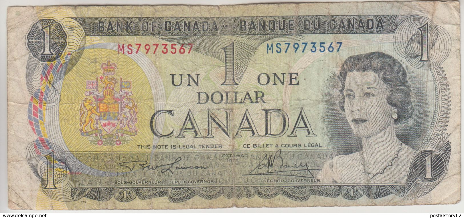 Canada, Banconota Da 1 Dollar 1973 - Canada