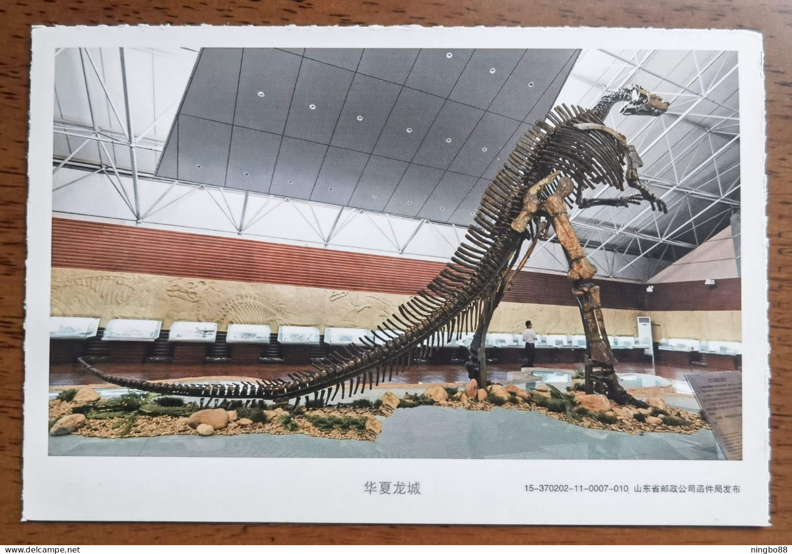 Zhucheng Giant Hadrosaurus Dinosaur Bone Fossil,China 2015 Zhucheng Chinese Dragon City Advertising Pre-stamped Card - Fossils