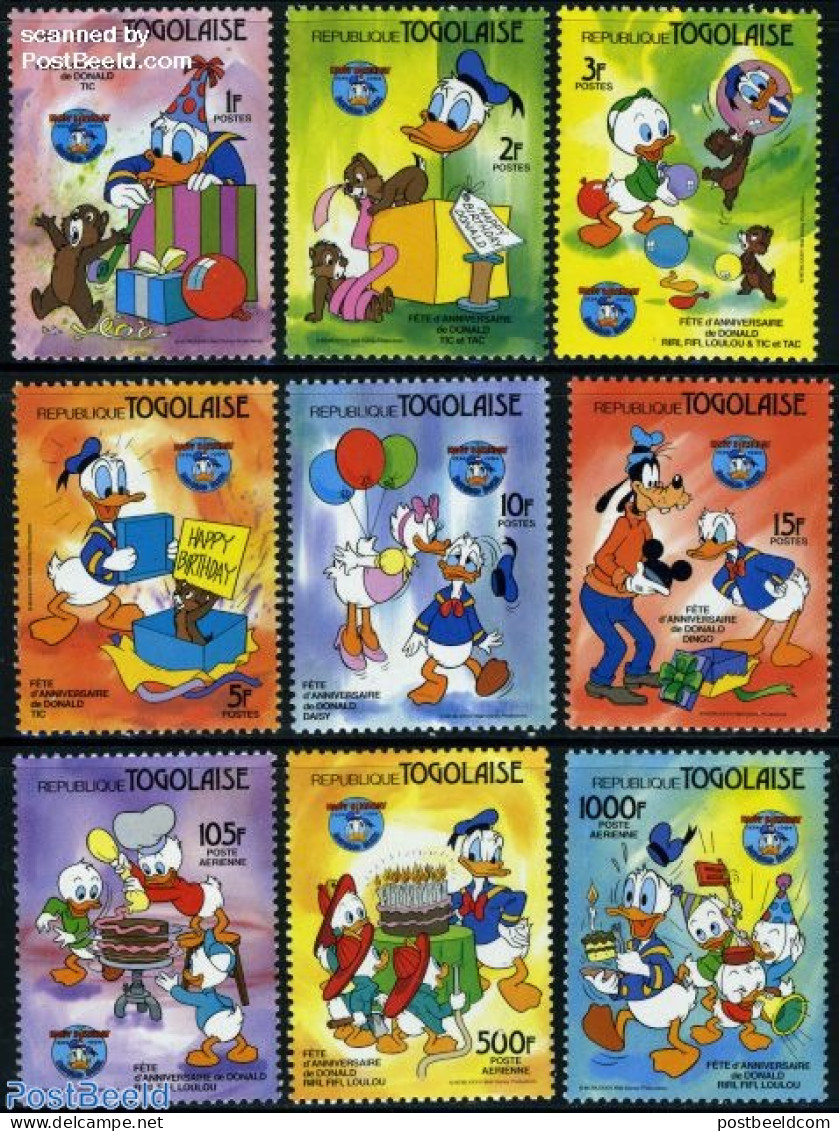 Togo 1984 50 Years Donald Duck 9v, Mint NH, Art - Disney - Disney