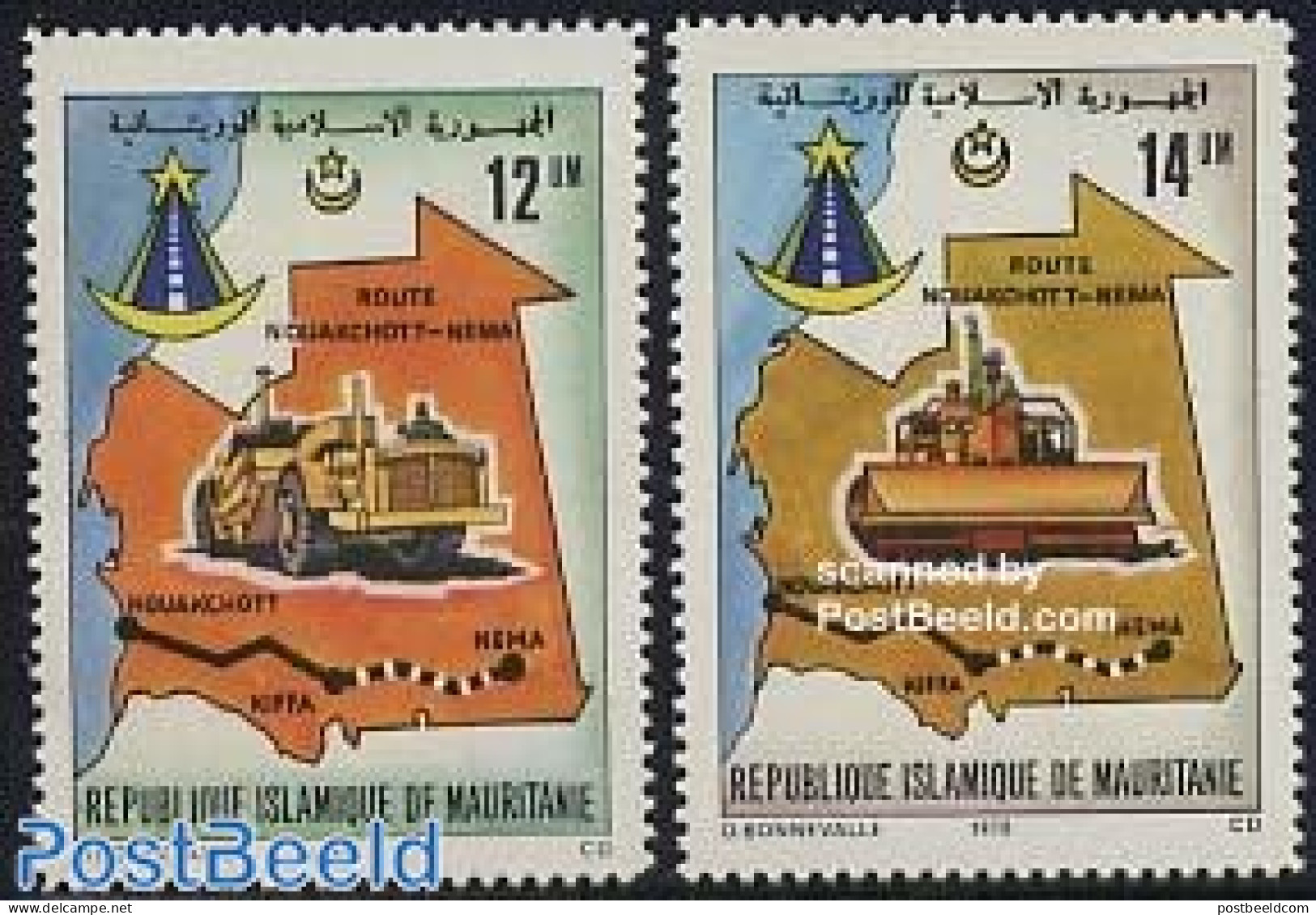 Mauritania 1978 New Road Nouakchott-Nema 2v, Mint NH, Various - Maps - Aardrijkskunde
