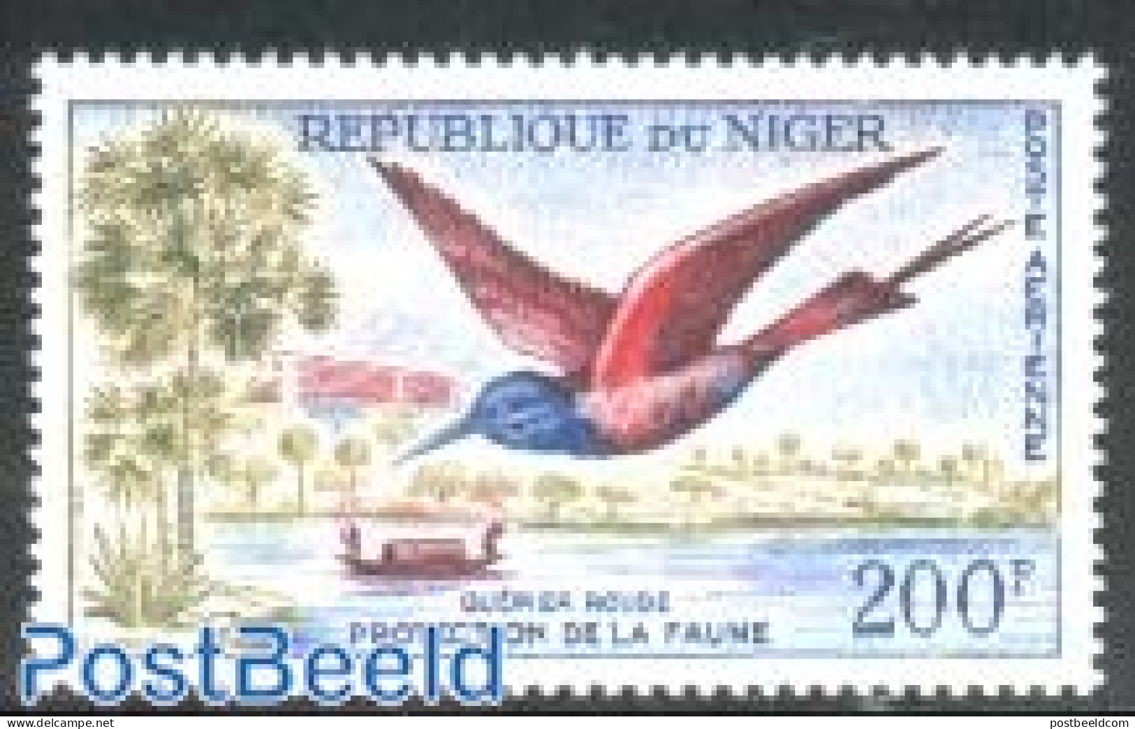 Niger 1961 Birds 1v, Mint NH, Nature - Transport - Birds - Ships And Boats - Ships