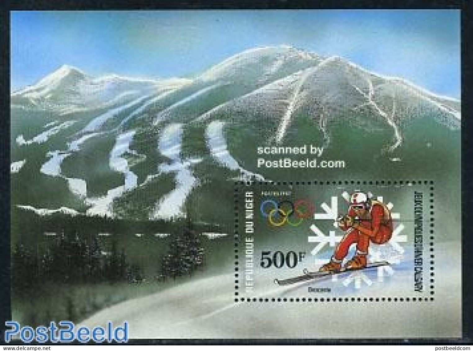 Niger 1987 Olympic Winter Games Calgary S/s, Mint NH, Sport - Olympic Winter Games - Skiing - Skiing