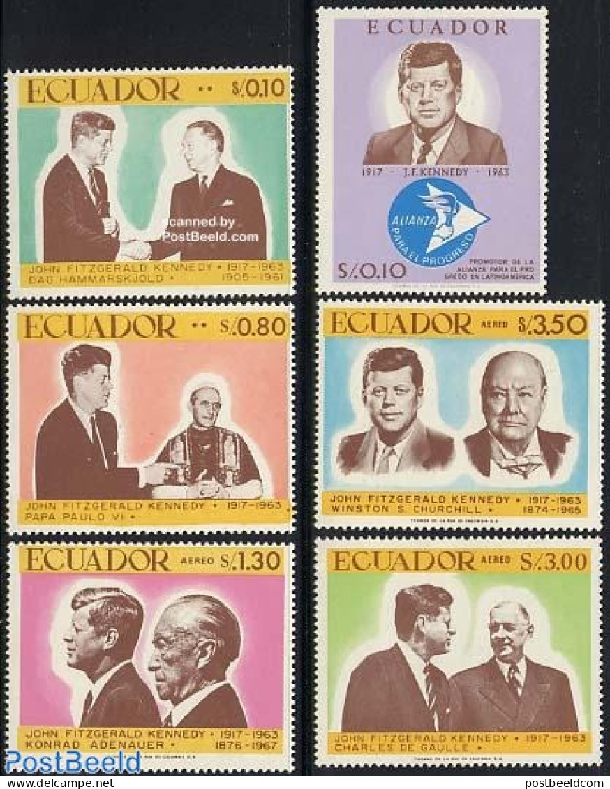 Ecuador 1967 J.F. Kennedy 6v, Mint NH, History - Religion - American Presidents - Churchill - Germans - United Nations.. - Sir Winston Churchill