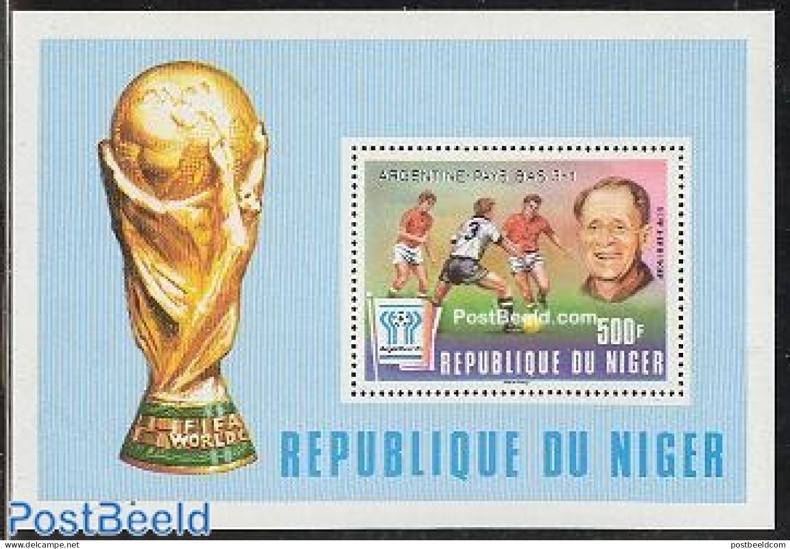 Niger 1978 Football Winners S/s, Mint NH, History - Sport - Netherlands & Dutch - Football - Aardrijkskunde