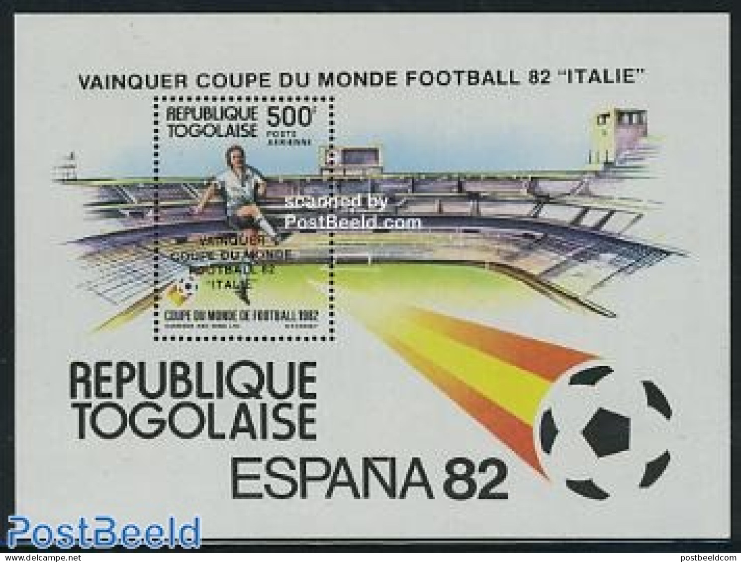 Togo 1983 World Cup Football Winners S/s (overprint), Mint NH, Sport - Football - Togo (1960-...)