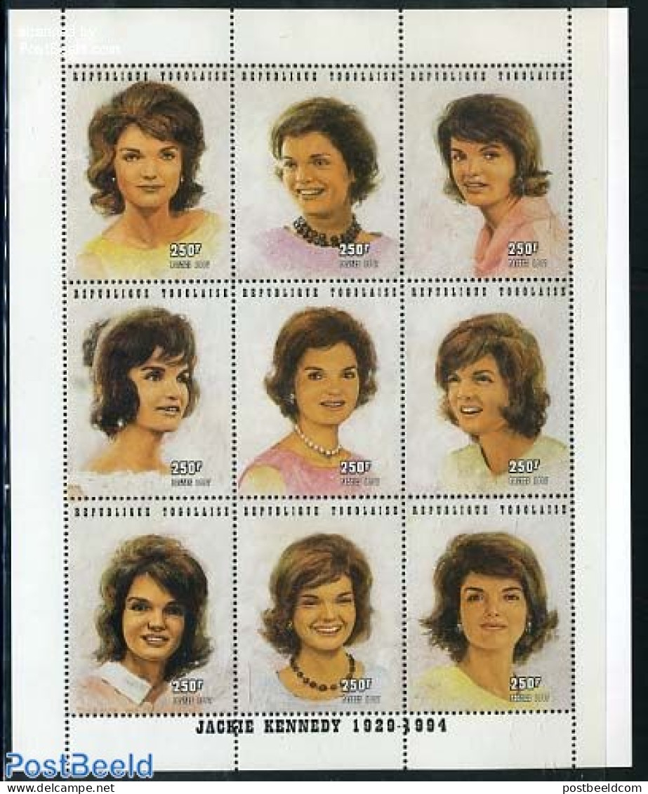 Togo 1997 Jacqueline Kennedy 9v M/s, Mint NH, History - Women - Non Classés