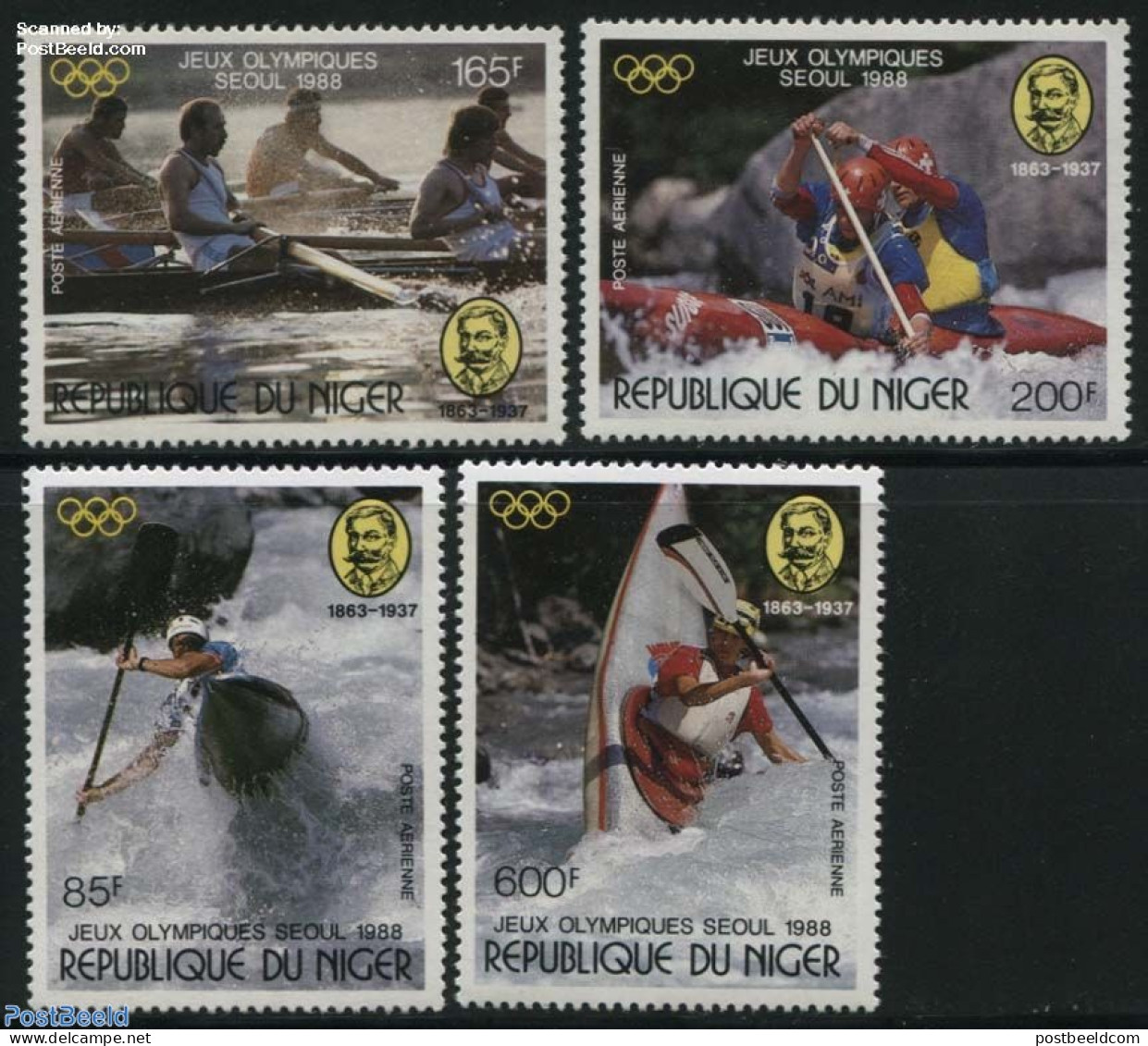 Niger 1988 Olympic Games Seoul 4v, Mint NH, Sport - Kayaks & Rowing - Olympic Games - Sport (other And Mixed) - Remo