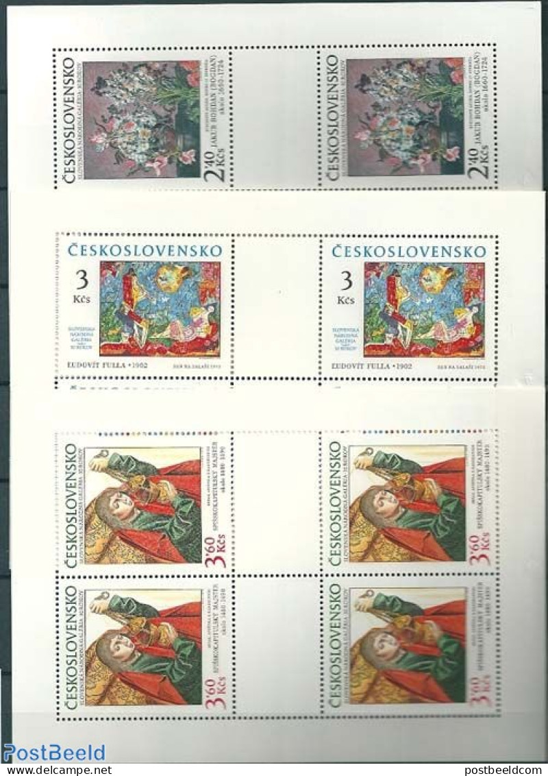 Czechoslovkia 1978 Paintings 3 M/ss, Mint NH, Art - Paintings - Altri & Non Classificati