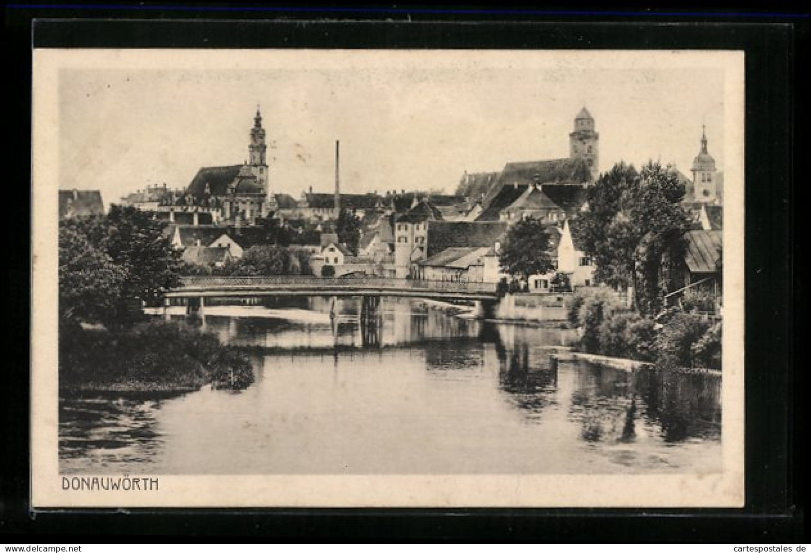 AK Donauwörth, Ortsansicht Mit Brücke Und Wasserpartie  - Donauwoerth