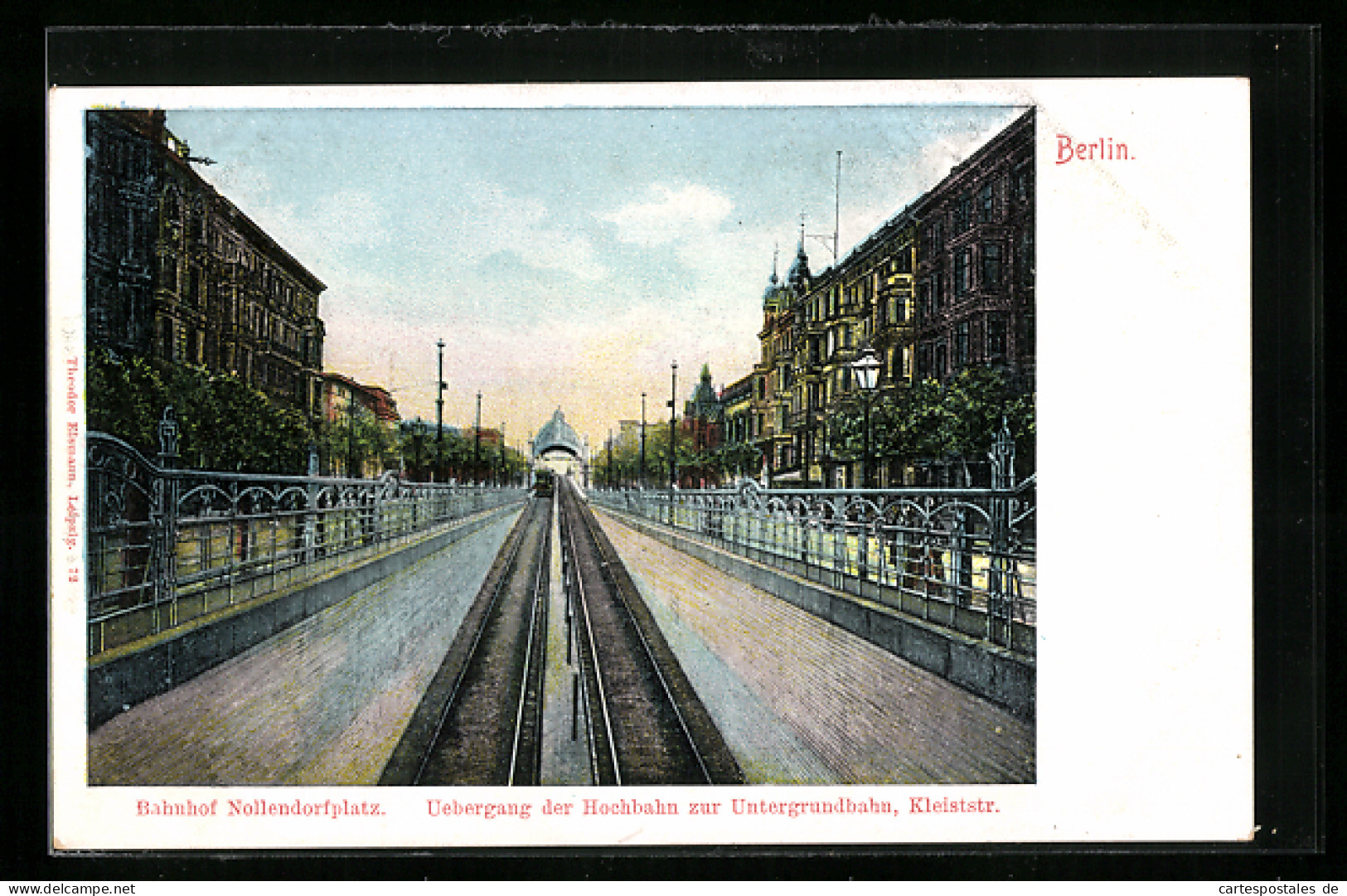 AK Berlin-Schöneberg, Bahnhof Nollendorfplatz Mit Übergang Der Hochbahn Zur Untergrundbahn An Der Kleiststrasse  - Métro