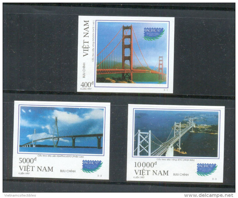 Vietnam Viet Nam MNH Imperf Stamps 1997 : World Stamp Exhibiition / Bridge / Finland / Japan / Golden Gate (Ms754) - Vietnam