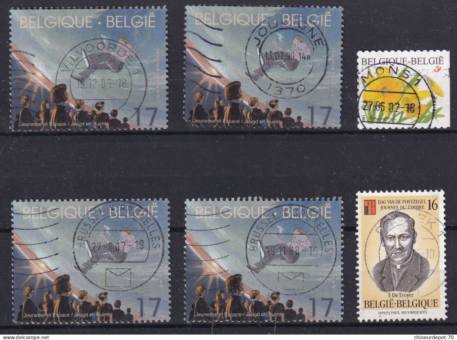 collection lot de timbres belge voir 10 photos beau cachet central