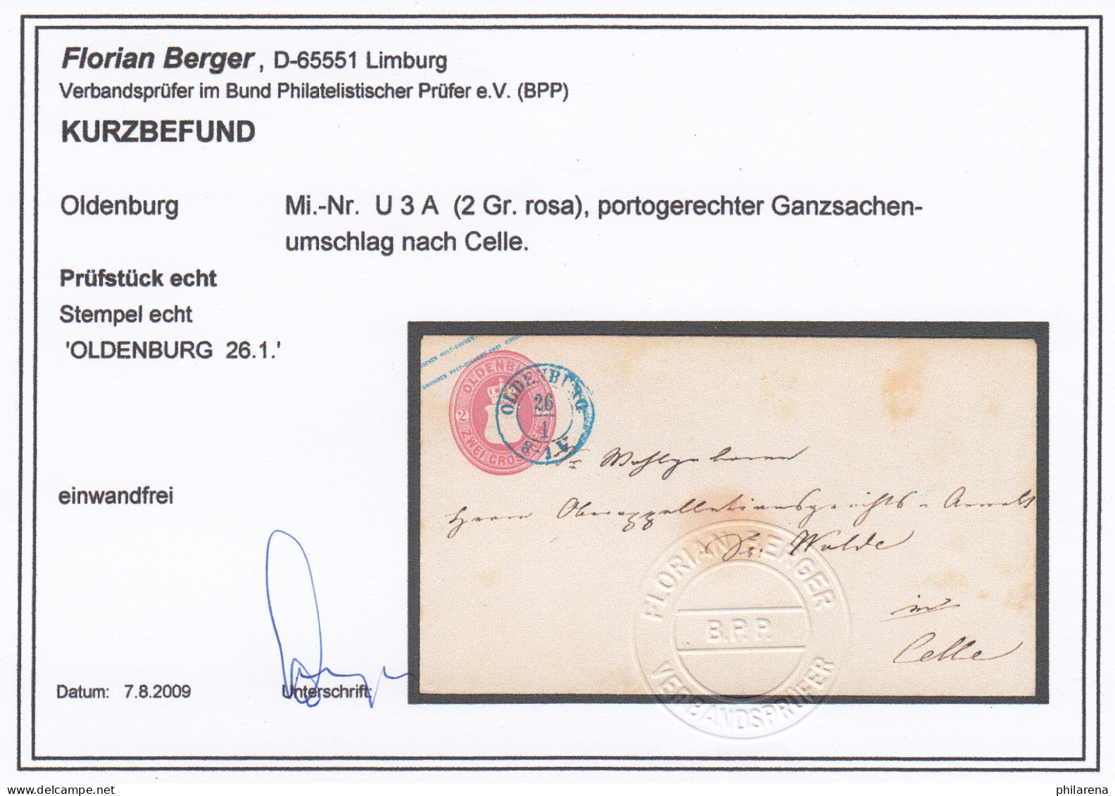 Oldenburg, U 3 A, Oldenburg Nach Celle, BPP Befund - Oldenbourg