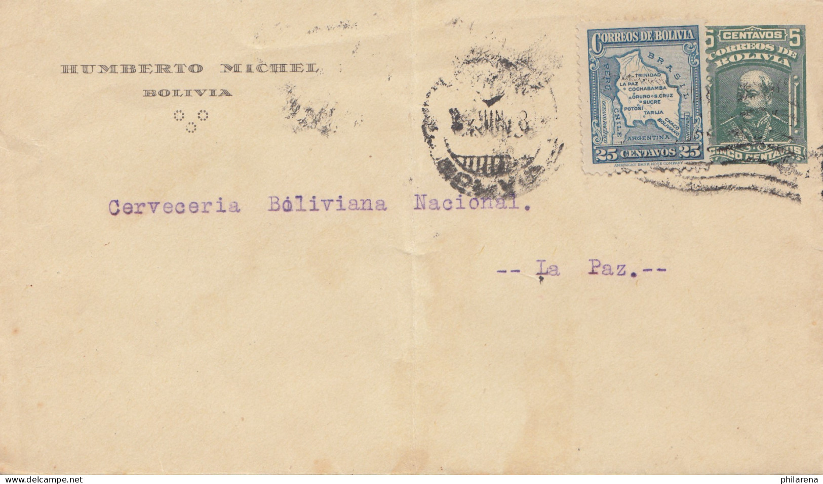 Bolivia/Bolivien: Cover To La Paz - Bolivia