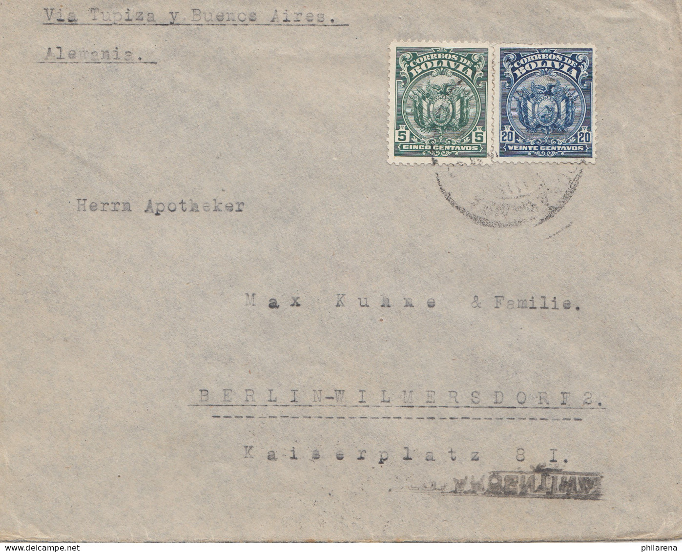 Bolivia/Bolivien: 1926 Cochabamba Via Tupiza-Buenos Aires To Berlin/Germany - Bolivia