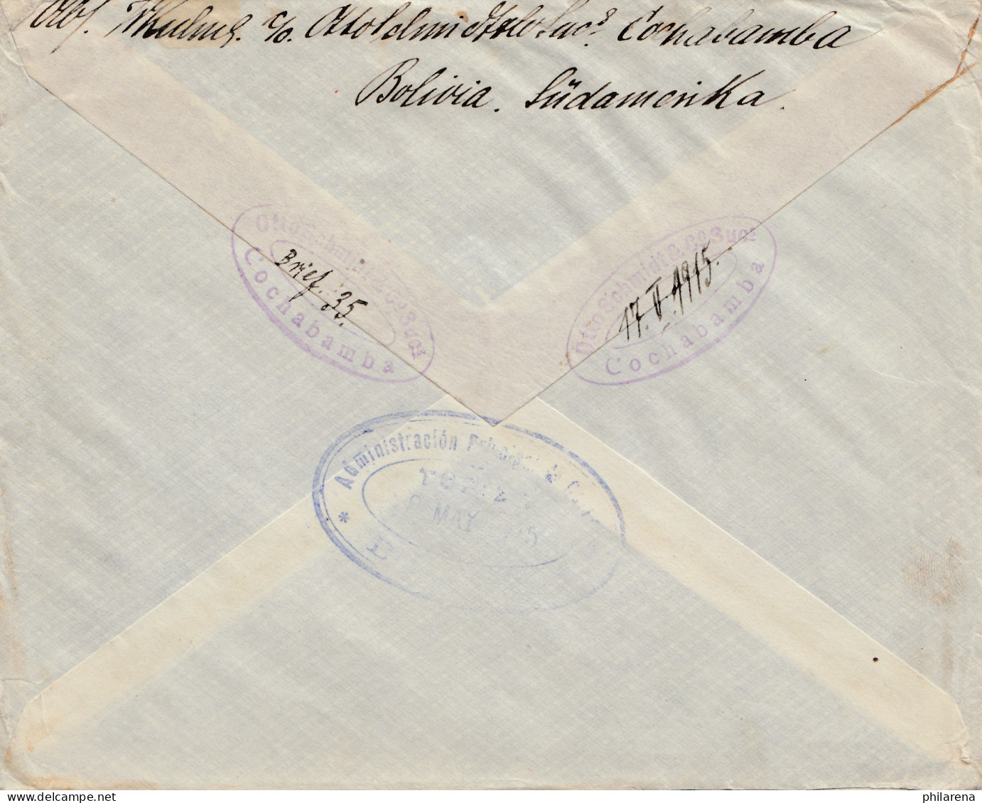 Bolivia/Bolivien: Cover Cochabamba Via Buenos Aires To Berlin 1915 - Bolivien