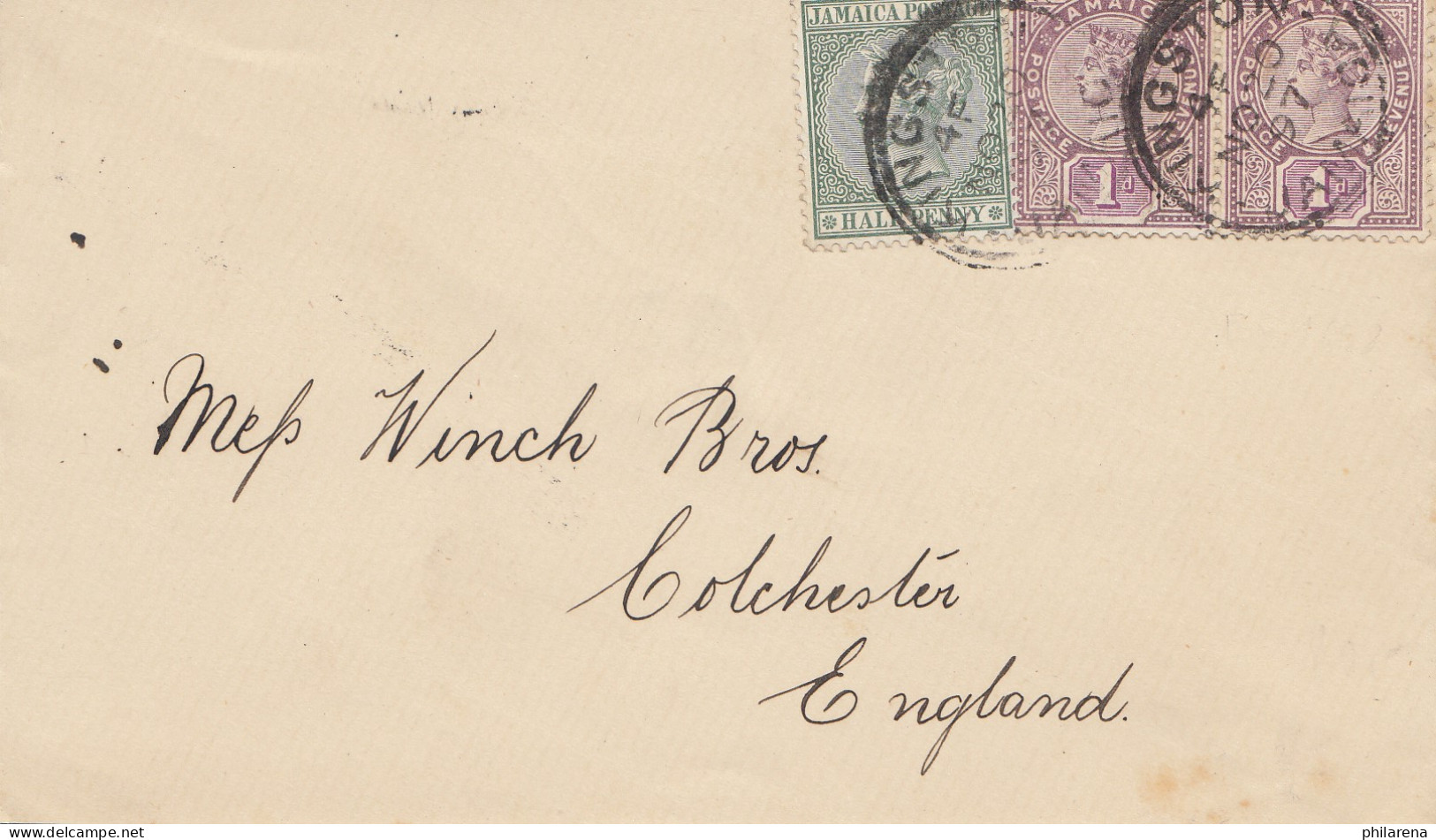 Jamaica 1897: Letter Kingston To England - Jamaica (1962-...)