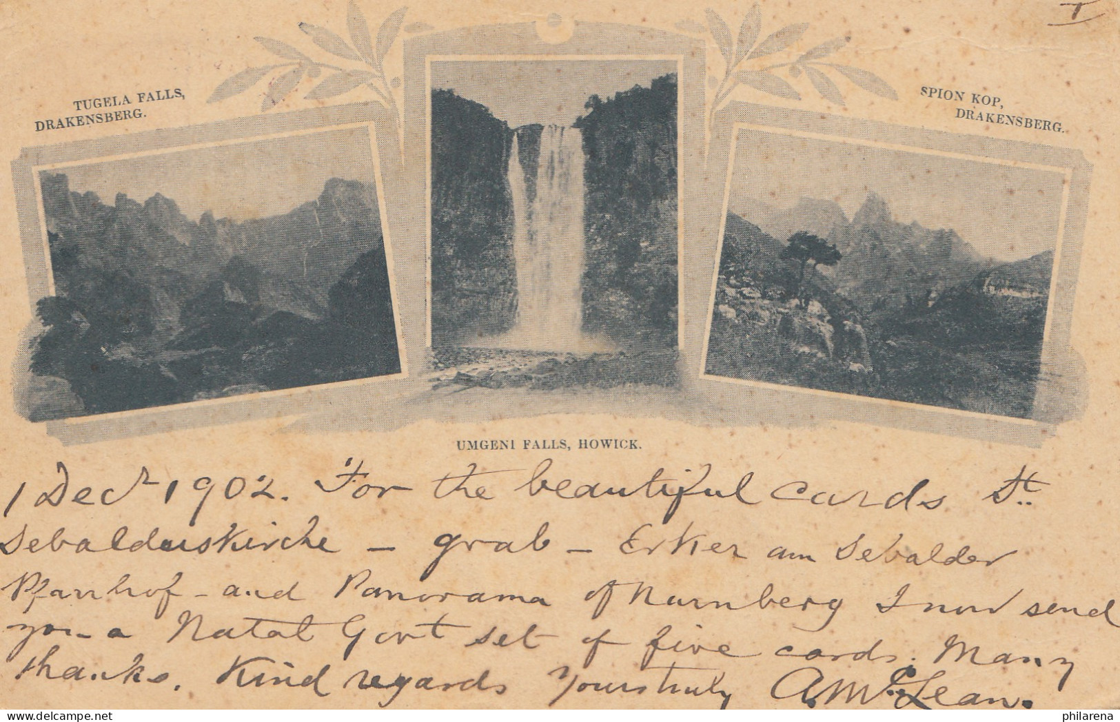 Natal: 1902: Post Card Drakensberg To Nürnberg/Germany - Sonstige & Ohne Zuordnung