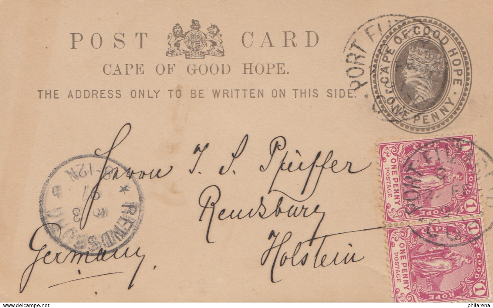 Cape Of Good Hope 1897: Post Card To Rendsburg - Autres & Non Classés