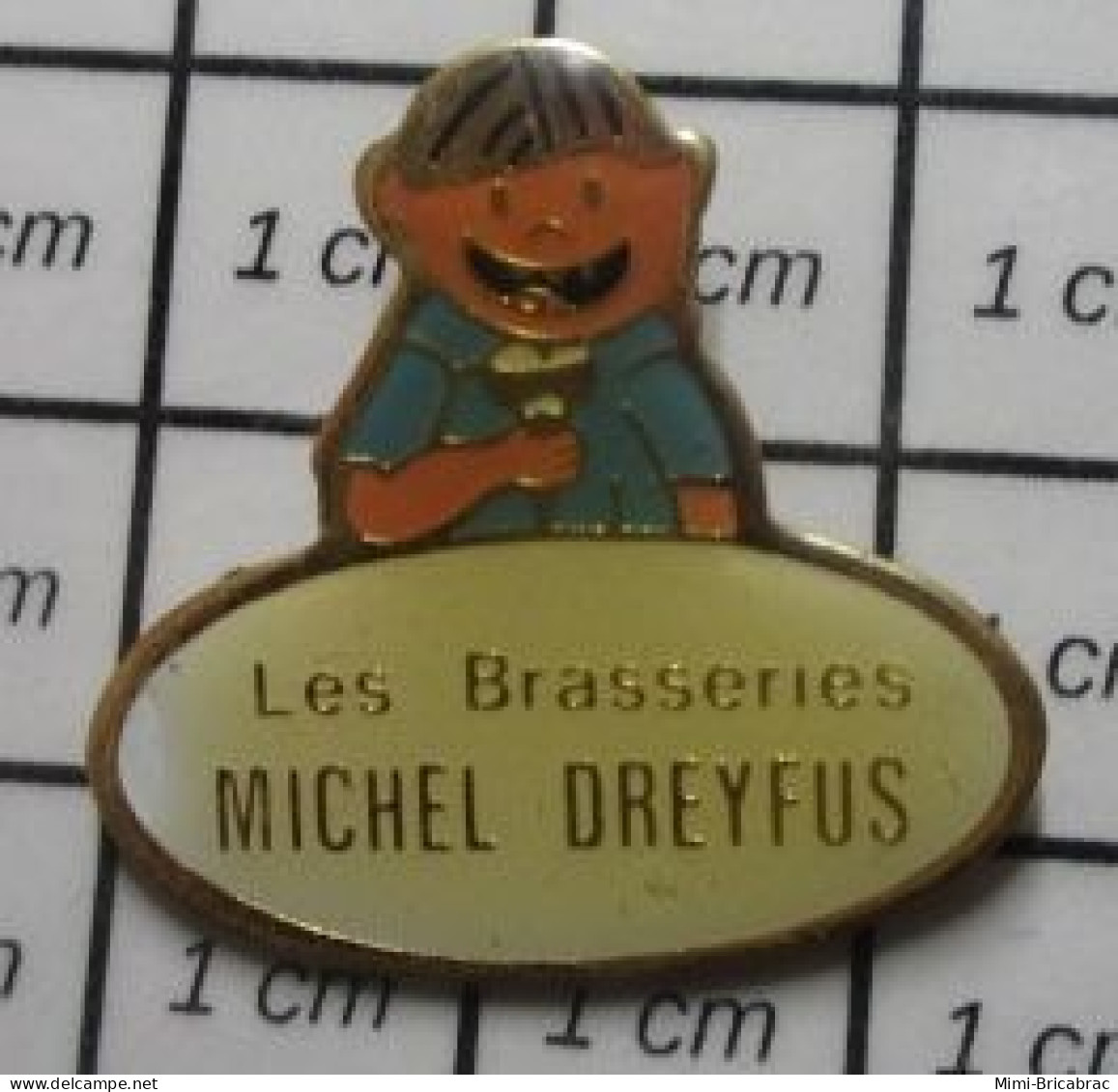 1620  Pin's Pins / Beau Et Rare / ALIMenTATION / ENFANT AVEC UNE GLACE LES BRASSERIES MICHEL DREYFUS Une Bonne Affaire ! - Food